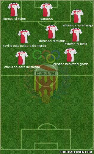 C.E. L'Hospitalet 3-5-1-1 football formation