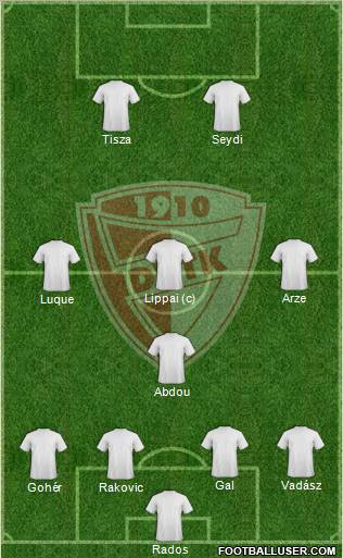 Diósgyõri VTK 4-4-2 football formation