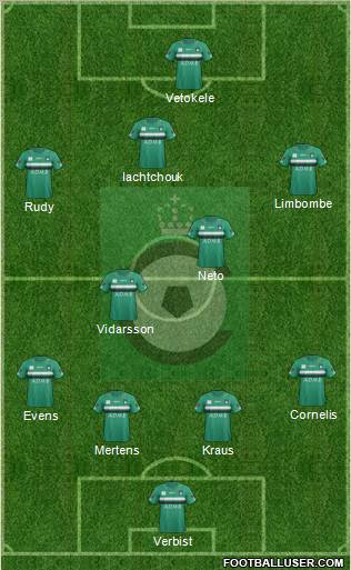 KSV Cercle Brugge 4-4-1-1 football formation