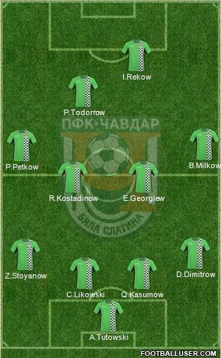 Chavdar (Byala Slatina) 4-4-1-1 football formation