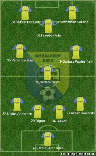 FK Modrica Maxima 4-3-1-2 football formation