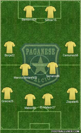 Paganese 4-4-2 football formation