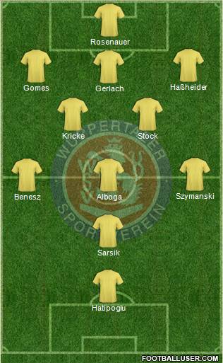 Wuppertaler SV Borussia 5-3-2 football formation