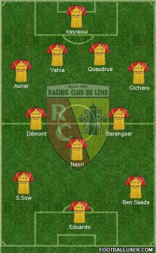 Racing Club de Lens 4-2-1-3 football formation