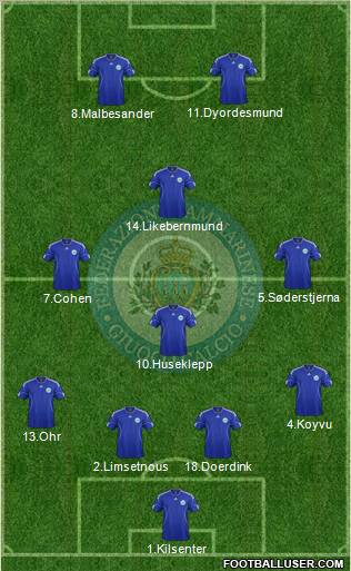 San Marino 4-4-2 football formation