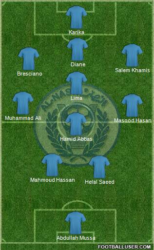 Al-Nassr (UAE) 4-5-1 football formation