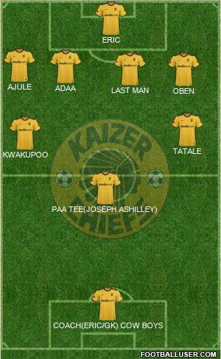 Kaizer Chiefs 4-1-4-1 football formation