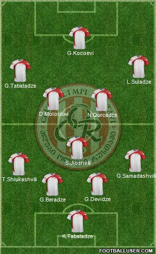 Olimpi Rustavi 4-1-4-1 football formation