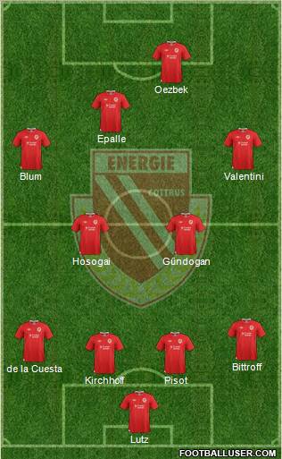 FC Energie Cottbus 4-2-3-1 football formation