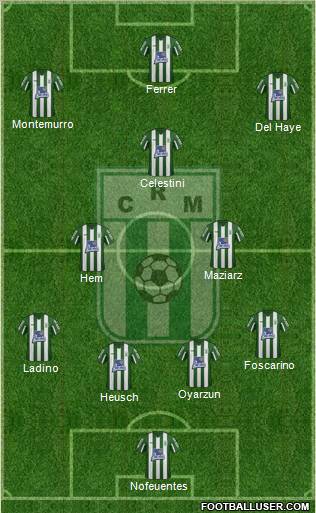 Racing Club de Montevideo 4-2-1-3 football formation