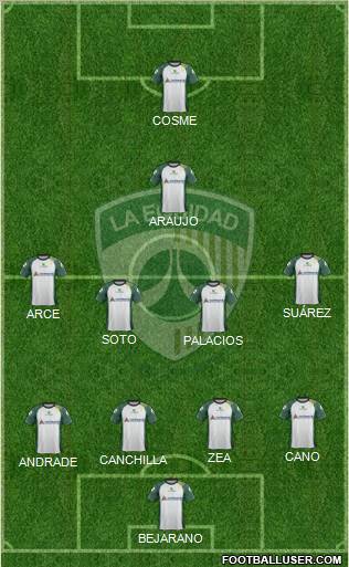 CD La Equidad 4-4-1-1 football formation