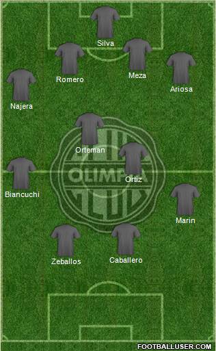 C Olimpia 4-2-2-2 football formation