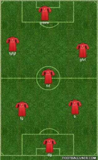 Llanelli AFC 5-4-1 football formation