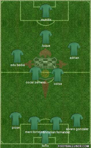 Racing Club de Ferrol S.A.D 4-4-1-1 football formation