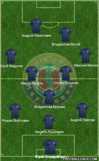 Illichivets Mariupol 4-2-2-2 football formation