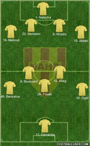 Nasr Athletic Hussein-Dey 4-2-3-1 football formation