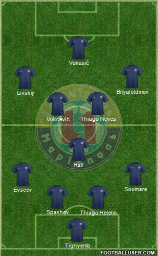 Illichivets Mariupol 4-5-1 football formation