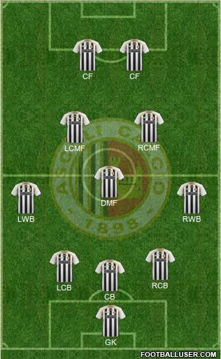 Ascoli 3-5-2 football formation