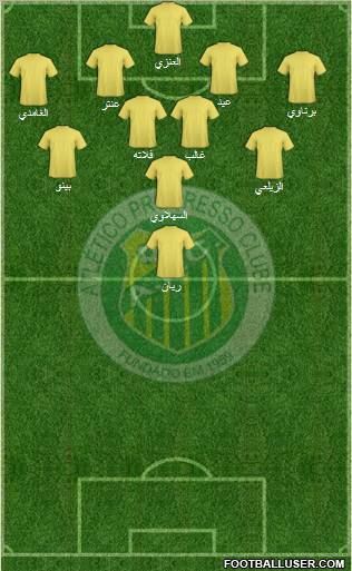 A Progresso C 4-4-1-1 football formation