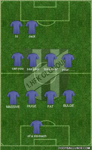 Olomouc - Holice 4-4-2 football formation