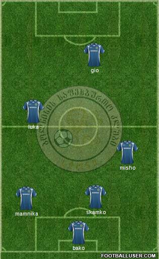 Sioni Bolnisi 4-4-2 football formation