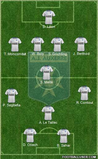 A.J. Auxerre 4-3-1-2 football formation