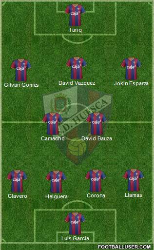 S.D. Huesca 4-2-3-1 football formation