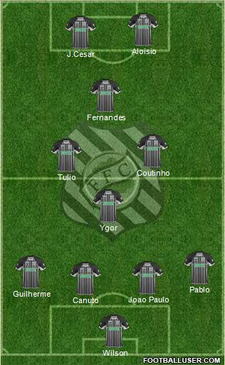 Figueirense FC 4-3-2-1 football formation