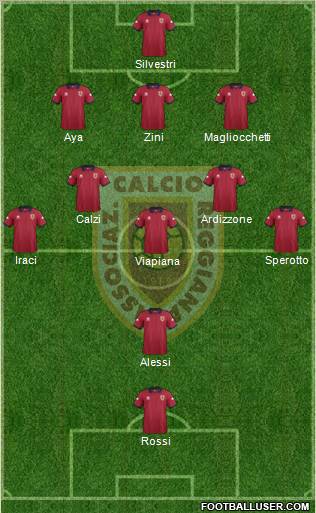 Reggiana 3-5-1-1 football formation