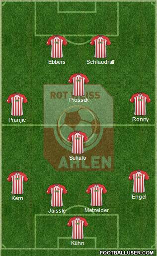 Rot Weiss Ahlen 4-4-2 football formation