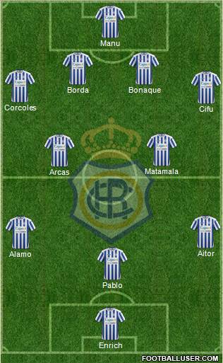 R.C. Recreativo de Huelva S.A.D. 4-4-1-1 football formation