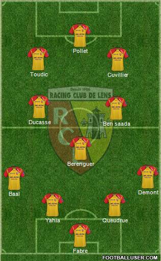 Racing Club de Lens 4-3-2-1 football formation