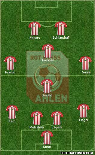 Rot Weiss Ahlen 4-4-2 football formation