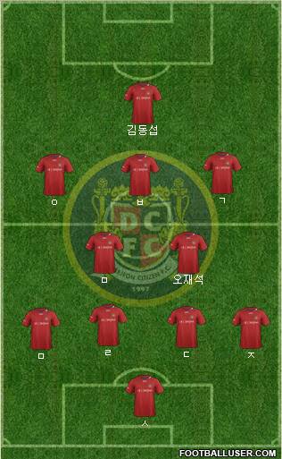 Daejeon Citizen 4-2-3-1 football formation