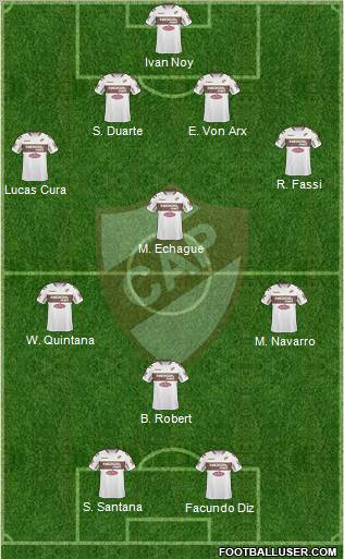 Platense 4-1-3-2 football formation