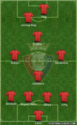 C. At. Osasuna 4-4-1-1 football formation