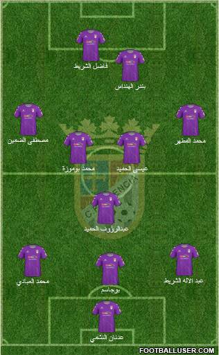 C.F. Palencia 4-4-2 football formation