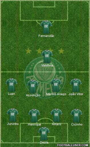 SE Palmeiras 4-4-1-1 football formation