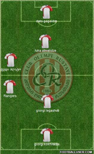 Olimpi Rustavi 4-3-2-1 football formation