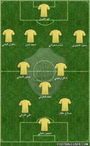 Al-Ta'ee 4-5-1 football formation
