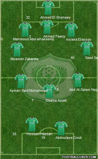 Masry Port Said 5-3-2 football formation