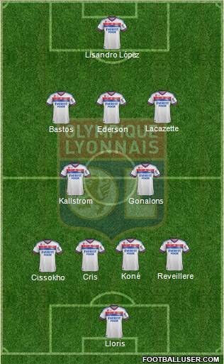 Olympique Lyonnais, la formación de 4-2-3-1 de fútbol