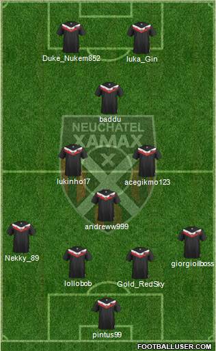 Neuchâtel Xamax FC 4-3-1-2 football formation