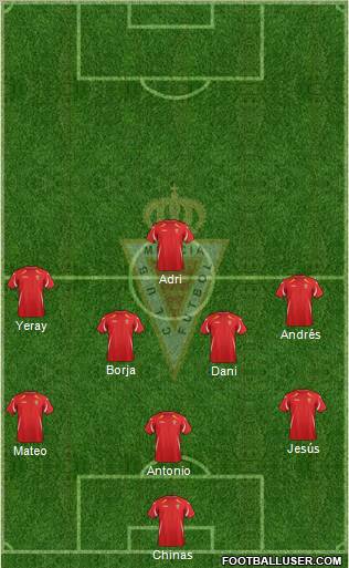 Real Murcia C.F., S.A.D. 3-4-3 football formation