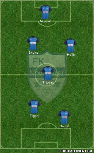 FK Novi Pazar 3-4-1-2 football formation