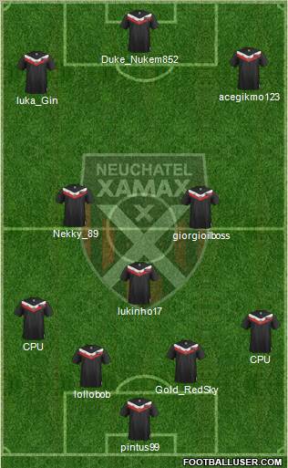 Neuchâtel Xamax FC 4-1-4-1 football formation