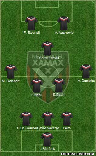 Neuchâtel Xamax FC 3-5-2 football formation