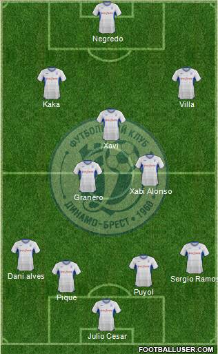 Dinamo Brest 4-3-2-1 football formation