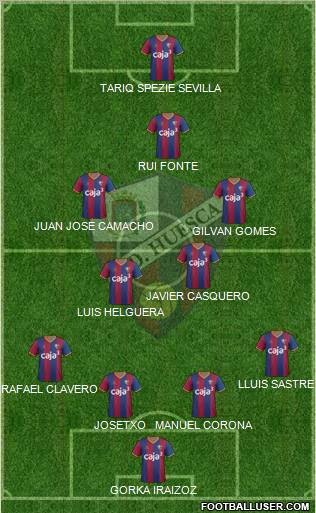 S.D. Huesca 4-4-1-1 football formation