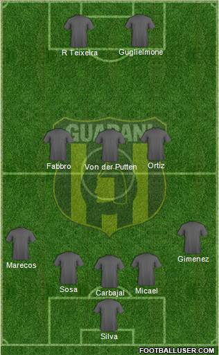 C Guaraní 4-3-2-1 football formation